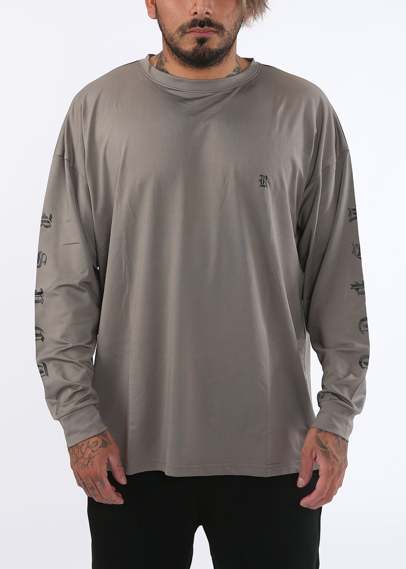 Dry R Over Size Long Tee [ash gray]
